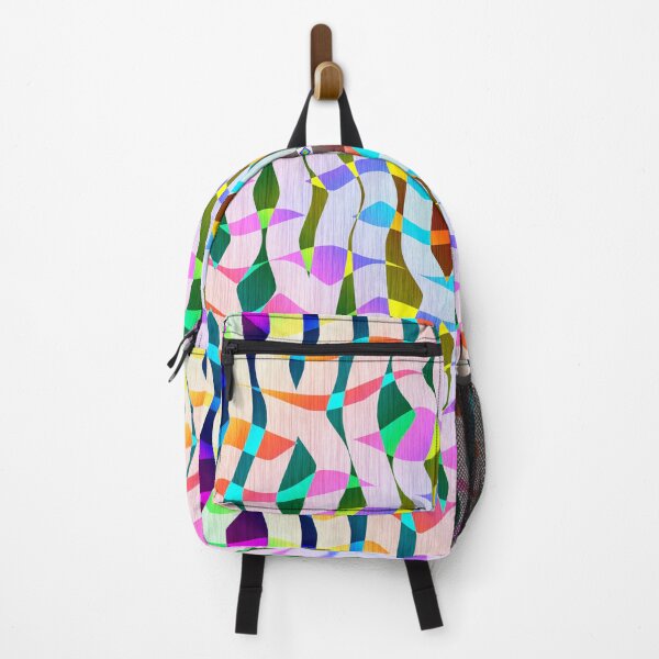 Item preview, Wavy Curved Translucent Organic Geometric Shapes Pastel Rainbow Colors Modern Boho Mosaic designed and sold by jocelynsart.