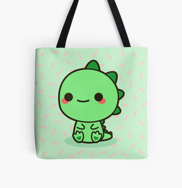 Kawaii Dinosaur All Over Print Tote Bag