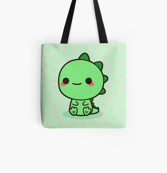 Kawaii Dinosaur All Over Print Tote Bag