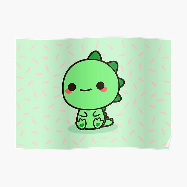 Kawaii Dinosaur Poster