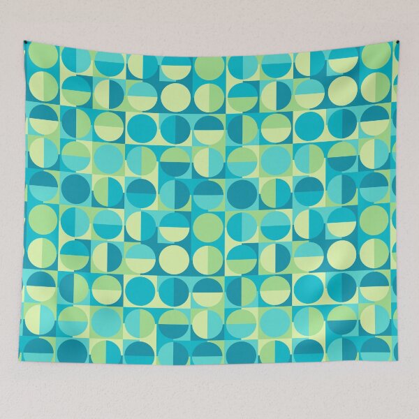 Item preview, Mid Century Mermaid Retro Squares & Circles designed and sold by weirdAffect.