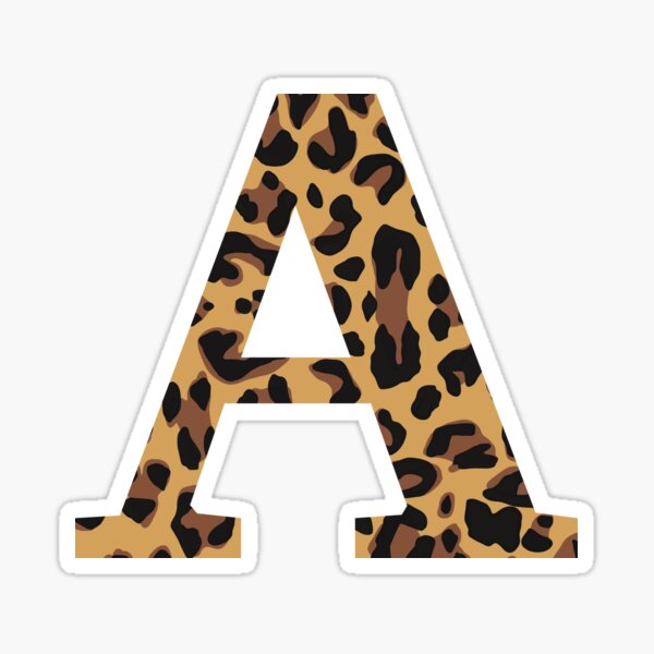 leopard print letter a sticker by madebymeera redbubble
