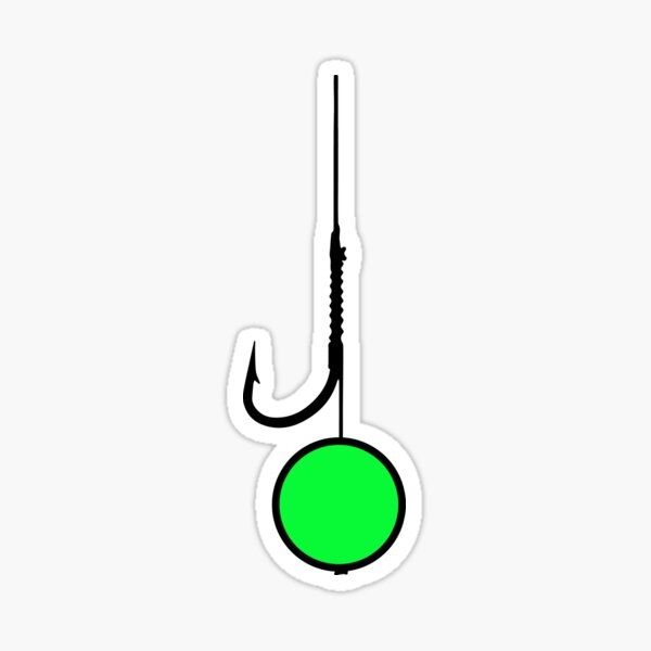 Green boilie and hook Sticker
