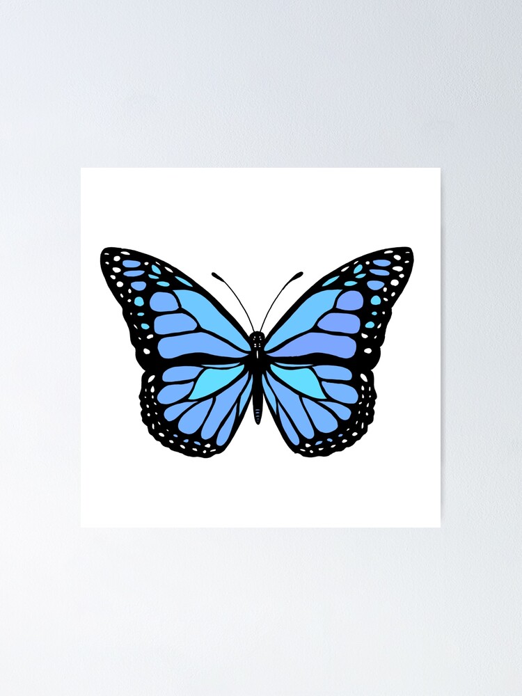 Blue butterfly - Butterfly - Posters and Art Prints | TeePublic