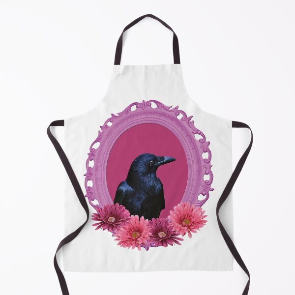 Item preview, Black Raven with Pink Gerbera Flowers Frame designed and sold by Move-Art.