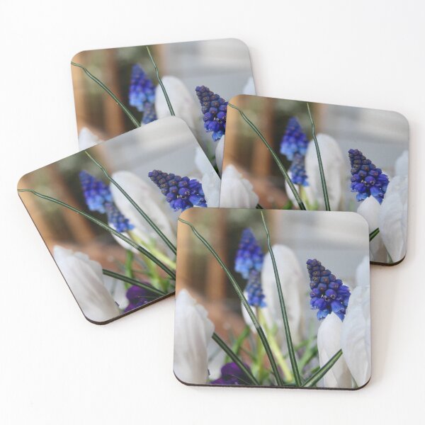 Item preview, White crocus & grape hyacinths, Macedon designed and sold by Susan Henry.