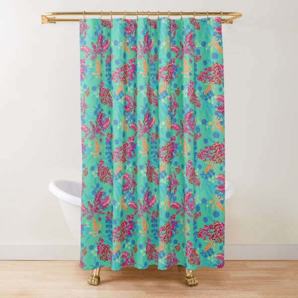 Happy Australian Plants - green Shower Curtain