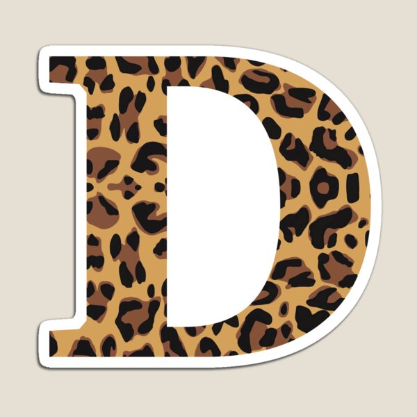Item preview, Leopard Print Letter D designed and sold by MadeByMeera.