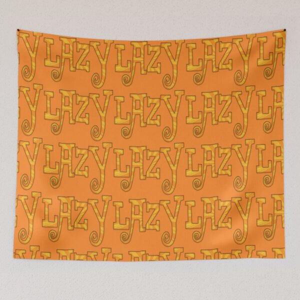 Item preview, Yellow-orange inscription "Lazy". The inscription in the style of a fairy tale. Concept illustration. designed and sold by SWAPBit.