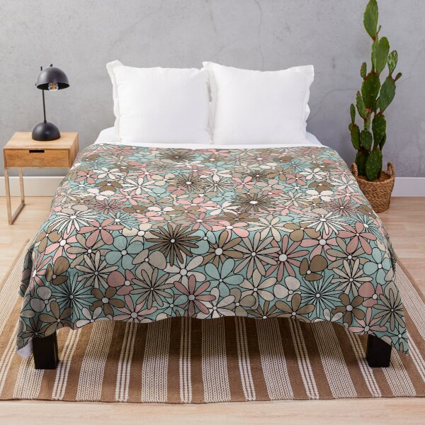 Item preview, Mid Century Modern Flowers // Seafoam Blue, Desert Pink, Khaki, Coffee, Brown designed and sold by Elsy's Art.