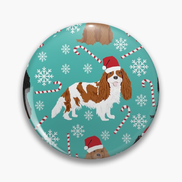 Item preview, cavalier spaniel candy cane fabric - cavalier king charles spaniel  designed and sold by PetFriendly.