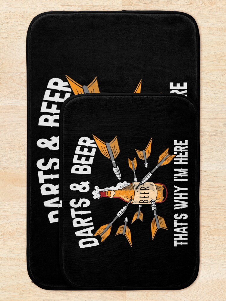 "Darts And Beer Lover Dart Dart Player Drink Gift" Bath Mat for Sale by