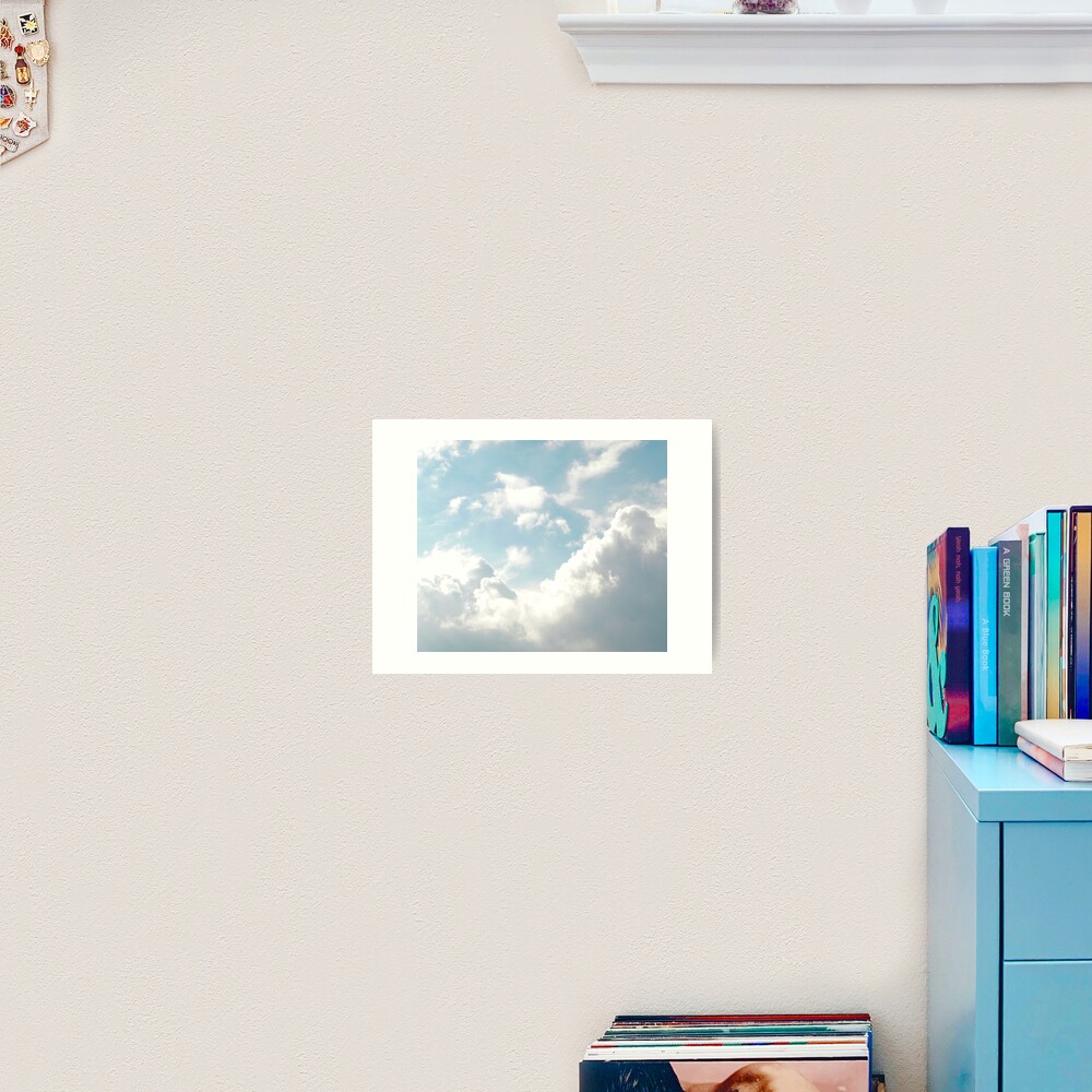 Shiny blue and white clouds Art Print