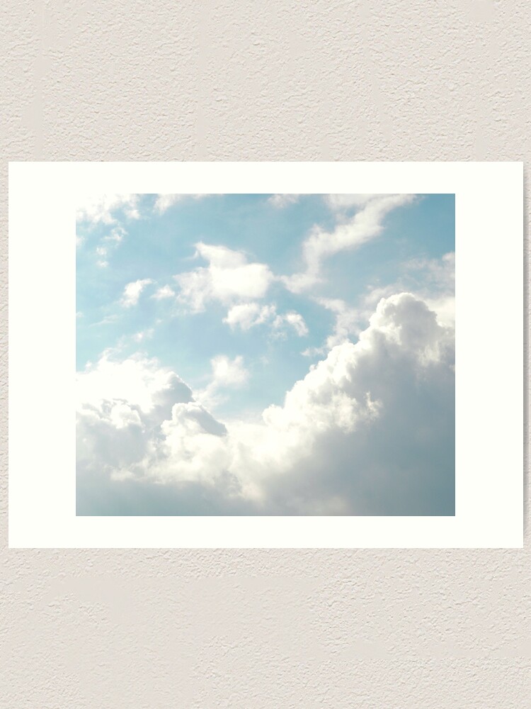 Alternate view of Shiny blue and white clouds Art Print