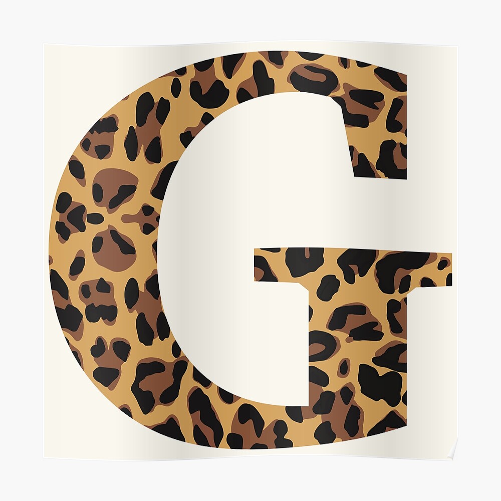 leopard print letter g sticker by madebymeera redbubble