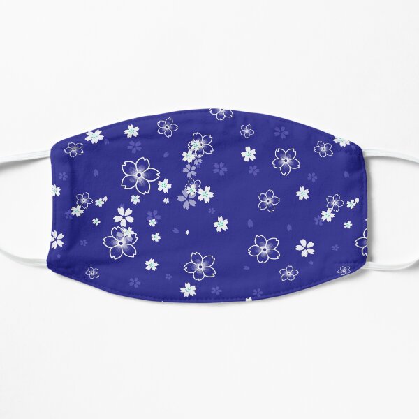 Cherry blossom snow -dark blue Mask