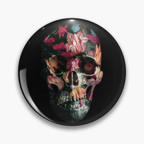 Item preview, Baroque Skull with flowers - Multi / Red designed and sold by EvilLeftHand.