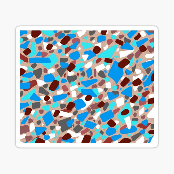 Blue Jesmonite Terrazzo Sticker For Sale By Almanzart Redbubble 