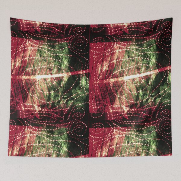 Item preview, Glossy shiny beaded design on maroon cherry leafy colored background  designed and sold by OSG369.