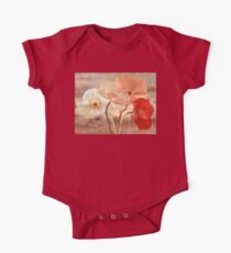 Poppies in Red, White & Peach Baby Body Kurzarm