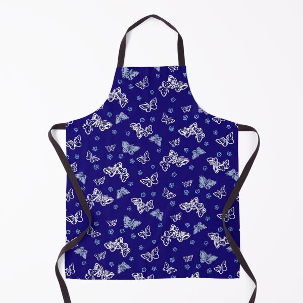 Item preview, Butterfly and flower patterns - indigo blue designed and sold by AtelierEmiLou.