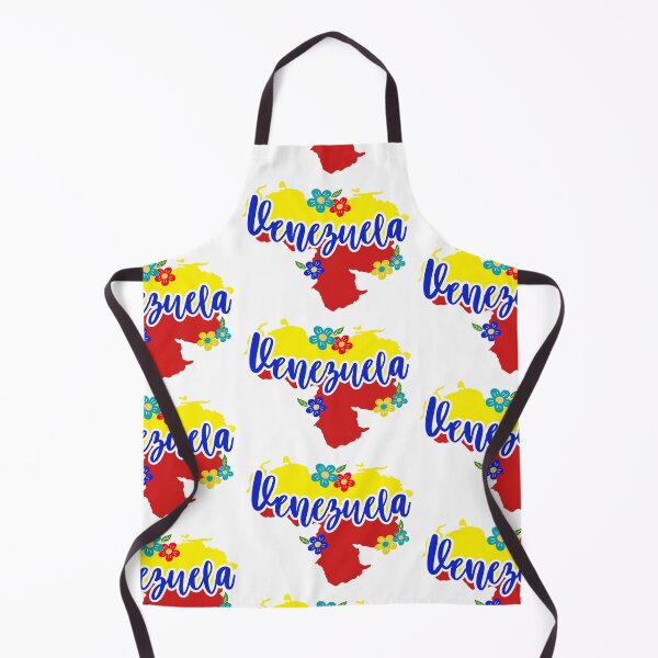 Venezuela Map Flowers Apron