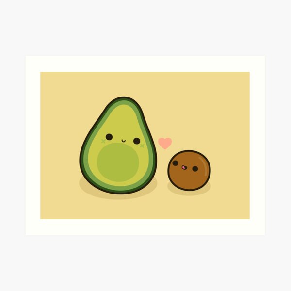 Avocat mignon et pierre Impression artistique