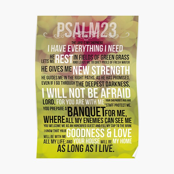 PSALM 23 - THE LORD'S PRAYER Poster