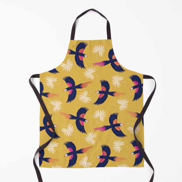 Item preview, Parrots Flying Tropical Birds Pattern on Yellow designed and sold by rocketandindigo.