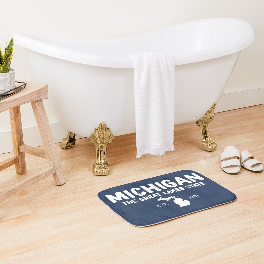 Michigan Is The Great Lakes State Bath Mat