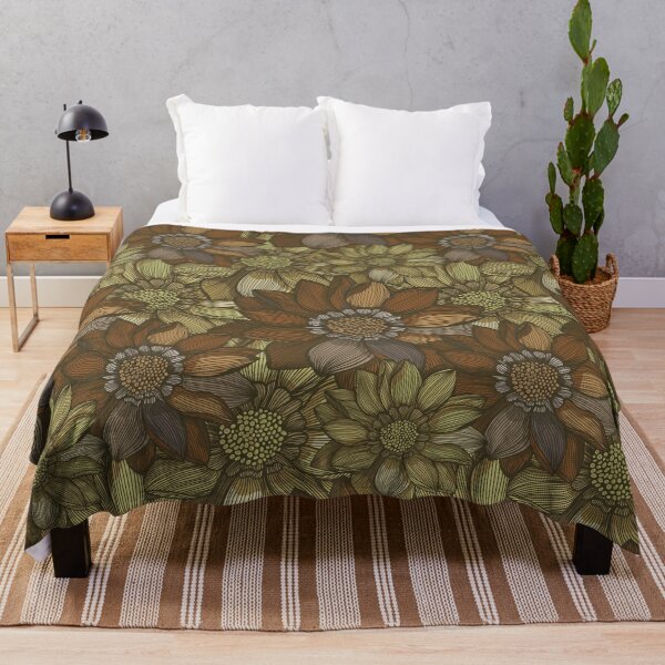 Item preview, Burnt Summer Floral Garden Pattern - Warm yellow and brown Color Palette designed and sold by Sketchbook Designs.