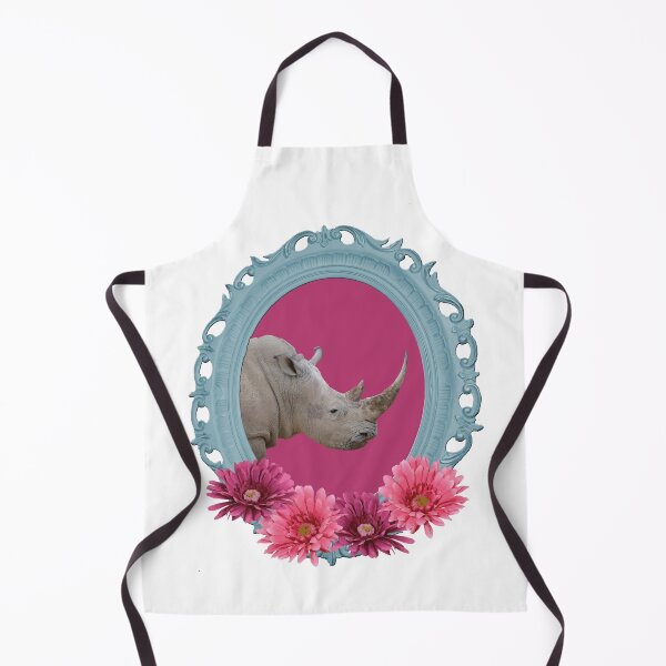 Item preview, Rhino with Pink Gerbera Flowers Frame designed and sold by Move-Art.