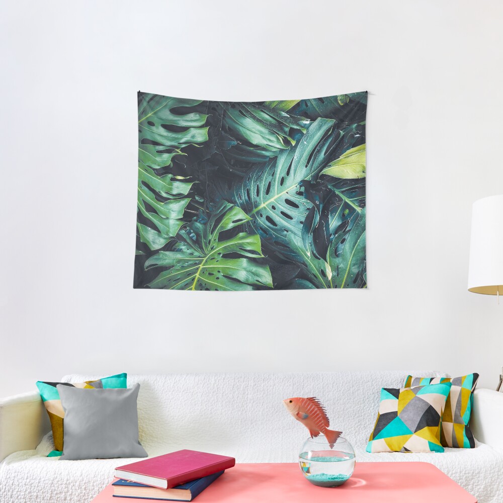 Dark green leaves Tapestry