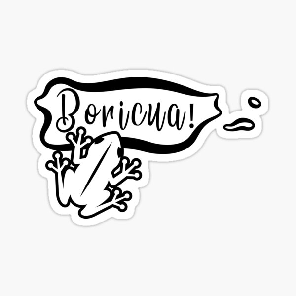 Boricua! Diseño de isla y coqui Pegatina