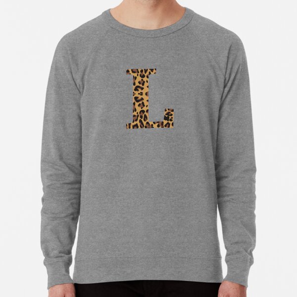Leopard Print Letter L Lightweight Sweatshirt