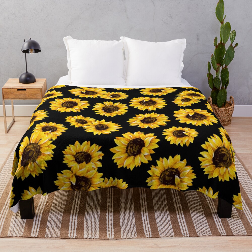 Sun flowers floral pattern Throw Blanket