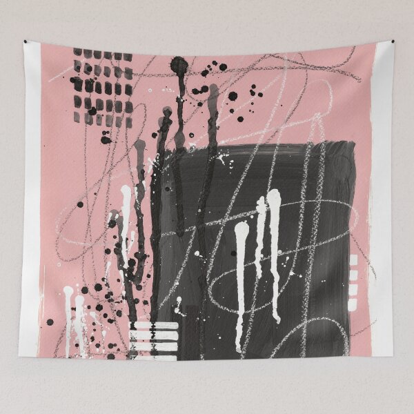 Item preview, Pink abstract painting designed and sold by TanyaMakesART.