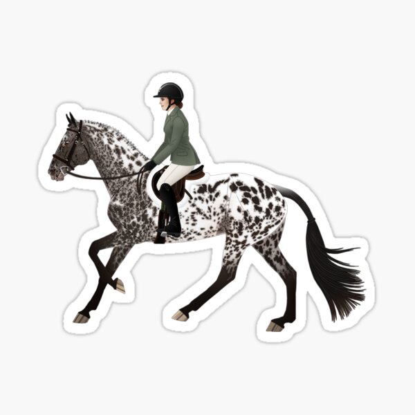 Item preview, Black Appaloosa Sporthorse and Rider - Equine Rampaige designed and sold by equinerampaige.