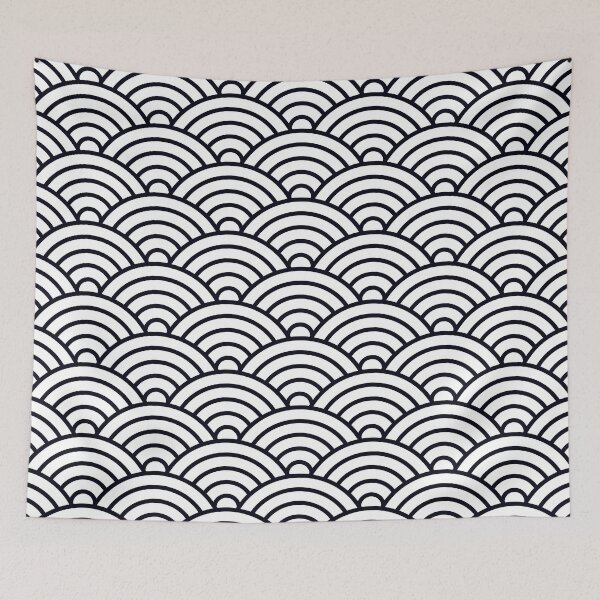 Item preview, Black and White Seigaiha designed and sold by Sybille-Yates.