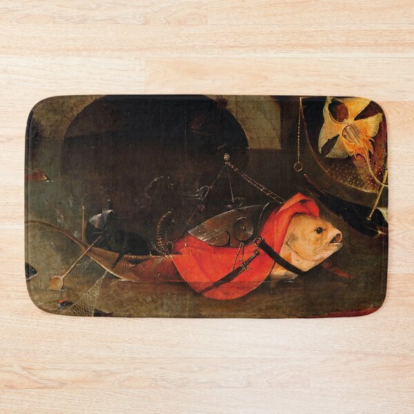Item preview, WEIRD FISH BOAT AND FISHERS IN THE DARK WATERS Detail from Triptych of the Temptation of St. Anthony by Hieronymus Bosch  designed and sold by BulganLumini.