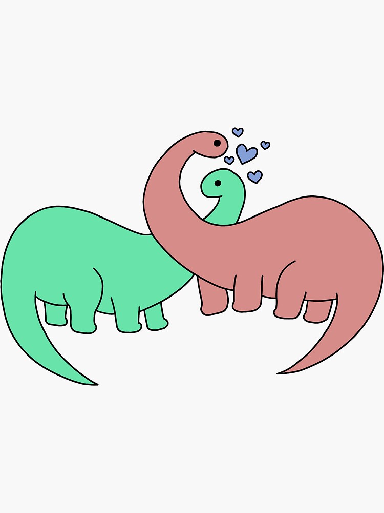 "Dinosaurs in love )" Sticker for Sale by ArtCasualty Redbubble