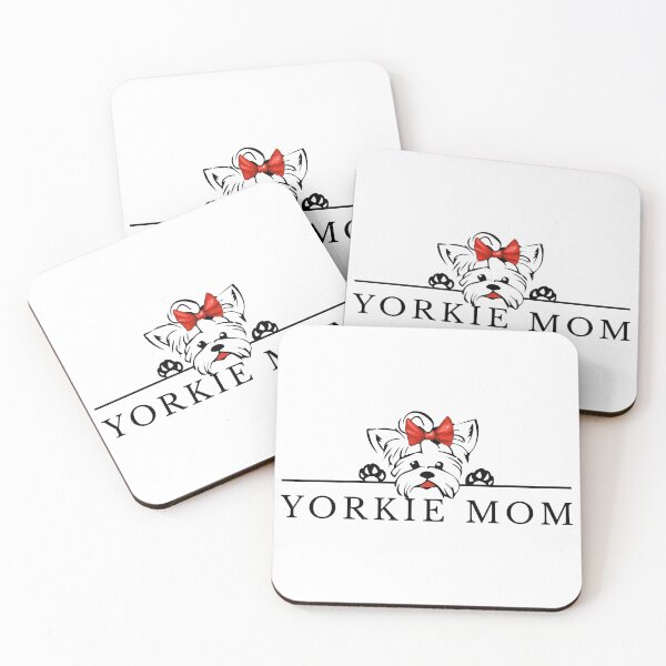 Item preview, Yorkie Mom, Yorkshire Terrier, Yorkie Gifts, Mother Tees, Cute Illustration, Teacup Yorky, Pretty Color, Red Bow Tie designed and sold by Annona-.