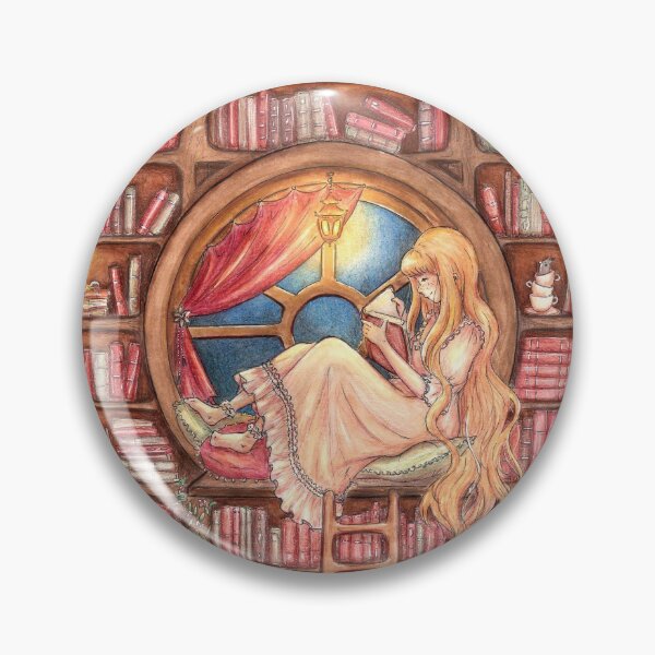 Item preview, Book nook - Book lover girl reading in a library designed and sold by Denise, Denisn't.