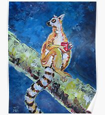 Coffee Lemur Poster
