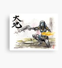 Tali from Mass Effect Sumie style with calligraphy Great Land Canvas Print