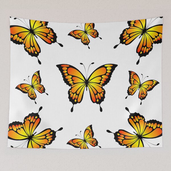 Item preview, Black And Yellow Butterfly Pattern designed and sold by JacieDesigns.
