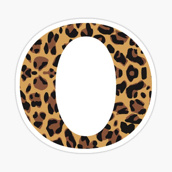 leopard print letter o sticker by madebymeera redbubble