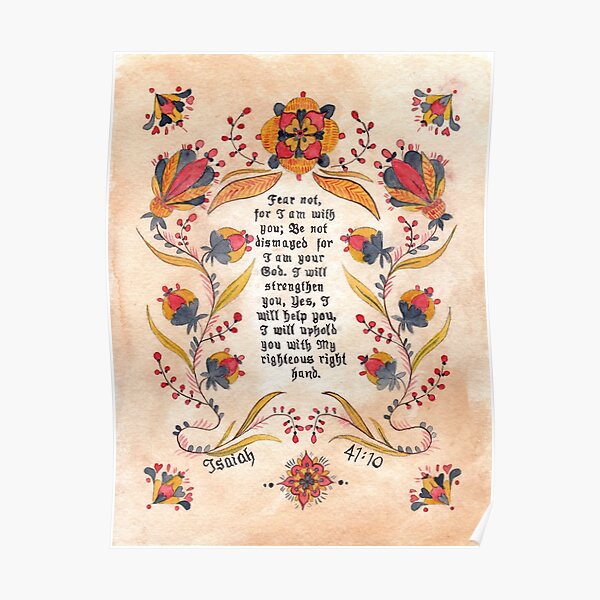 Fraktur: Bible Verse- Isaiah 41:10 Poster