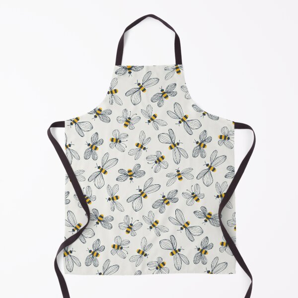 Little Bees Cute Flying Bumblebee Pattern Kitchen Apron