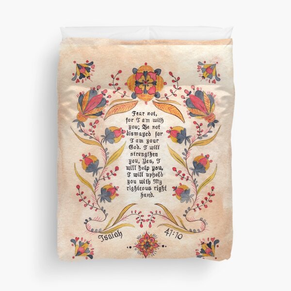 Fraktur: Bible Verse- Isaiah 41:10 Duvet Cover